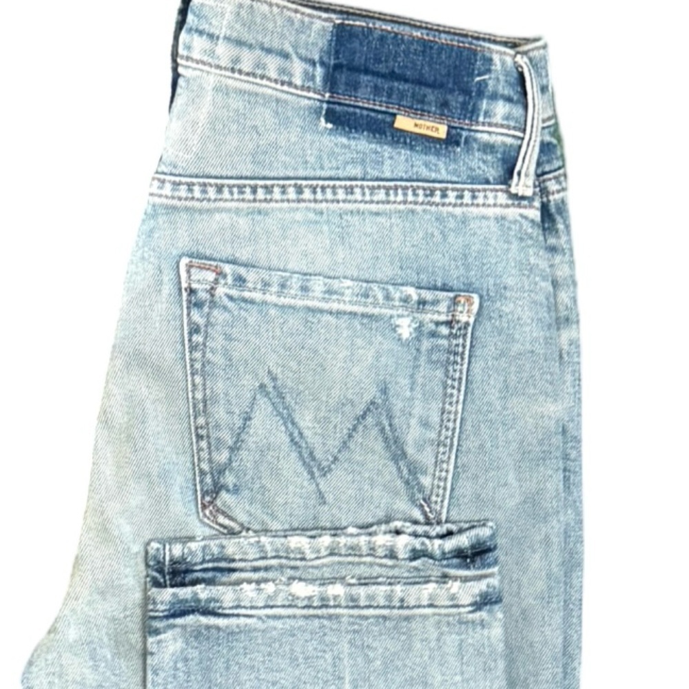MOTHER The Dazzler Yoke Front Ankle Denim Jeans Wild Calling Blue Wash Size 27 - Picture 11 of 16